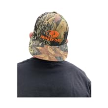 realtree mossy oak blaze orange camouflage mesh back snap back precurved flat bill trucker hat cap