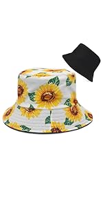 white sunflower bucket hat