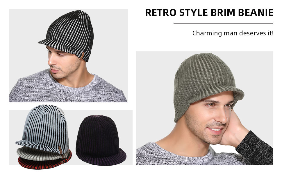 mens billed beanie