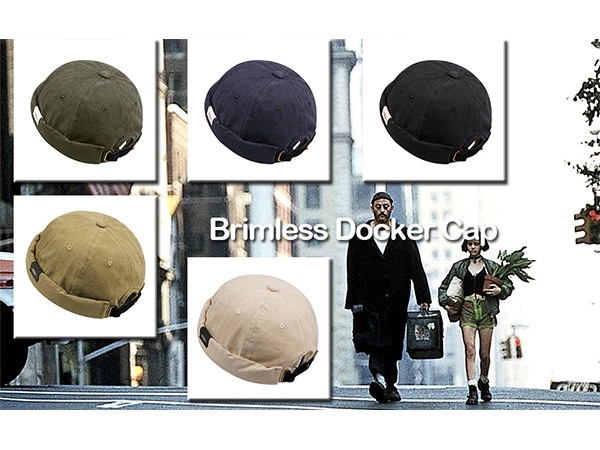 Brimless Docker Cap Unisex Rolled Cuff Harbour Hat