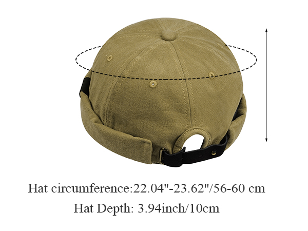 Brimless Docker Cap Unisex Rolled Cuff Harbour Hat 