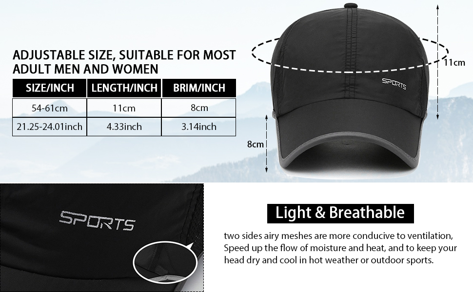 olding Outdoor Hat Unstructured Design UPF 50+ Sun Protection Sport Hats for Womens and Mens