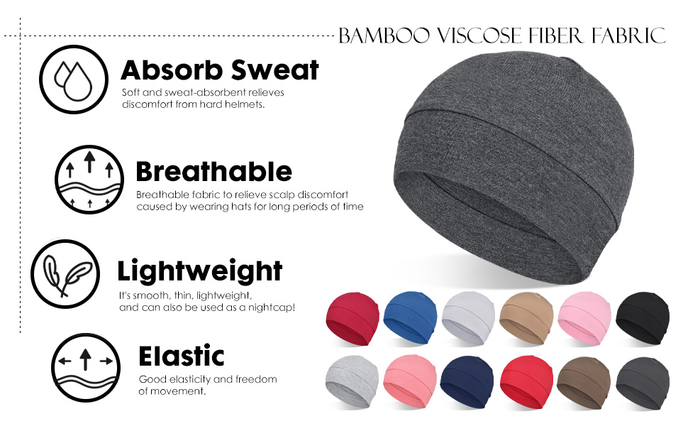 Lightweight Bamboo Viscose Cap for Men Women Hair Loss Sleeping