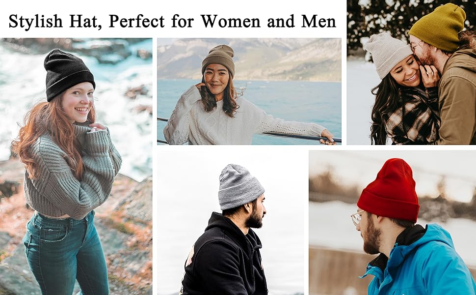 Unisex Knitted Beanie Hat Skull Cap for Women Men