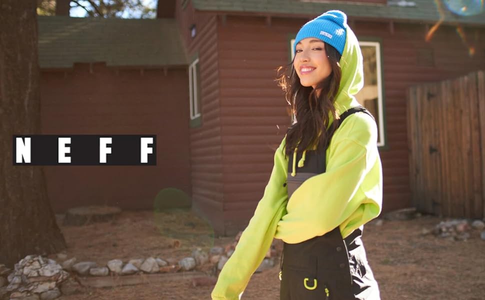 image of girl wearing neff beanie smiling