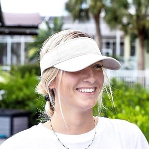 White sun visor hat