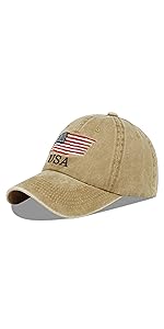 unisex USA  American Adjustable Flag Polo Style Baseball Cap Embroidered  Hat