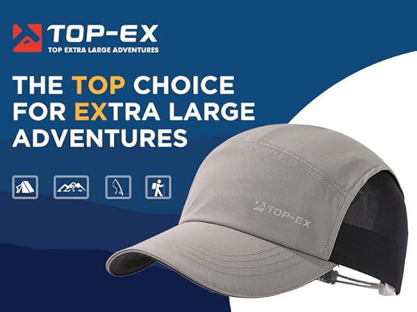 TOP-EX extra large head running baseball cap