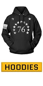 Tactical 1776 Black Hoodie for Men