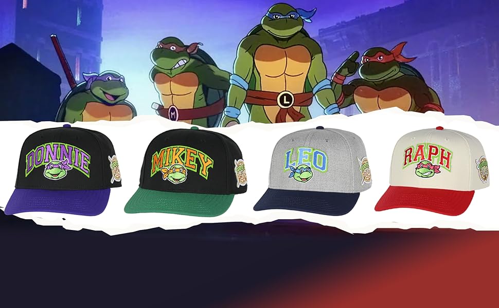 Nickelodeon Mens'' Teenage Mutant Ninja Turtles Embroidered Snapback Hat