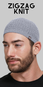 Zigzag knit kufi skull cap