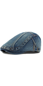 Denim Newsboy Hat Flat Cap for Men