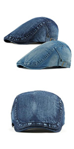 denim newsboy cap for women men