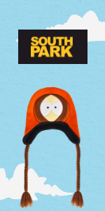 South Park Beanie Hat, Kenny McCormick Peruvian Winter Knit Cap with Tassels, Orange, One Size