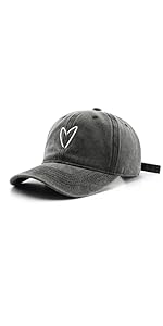 Heart Embroidered Baseball Cap