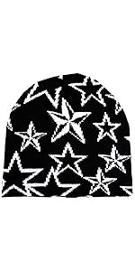 Womens Beanies Hats Y2k Beanie Hats Knitted Star Jacquard Hat 2000s Cute Beanie