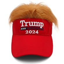 Donald Trump Hat with Hair Wig Visor Make America Great Again MAGA Hat Trump 2024 Hat