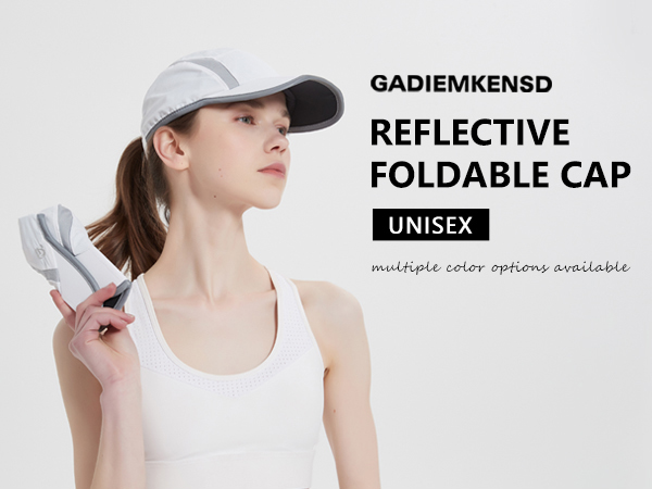 Reflective foldable cap for unisex womens and mens