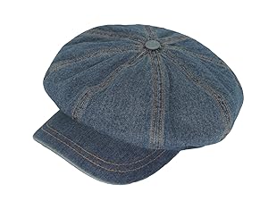 Denim newsboy hat