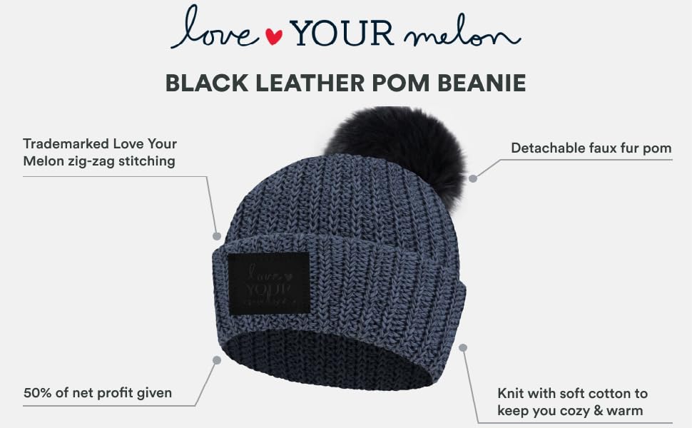 Black Leather Poms