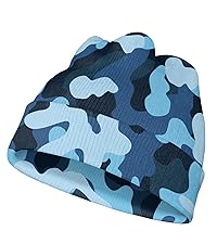 blue camouflage beanie