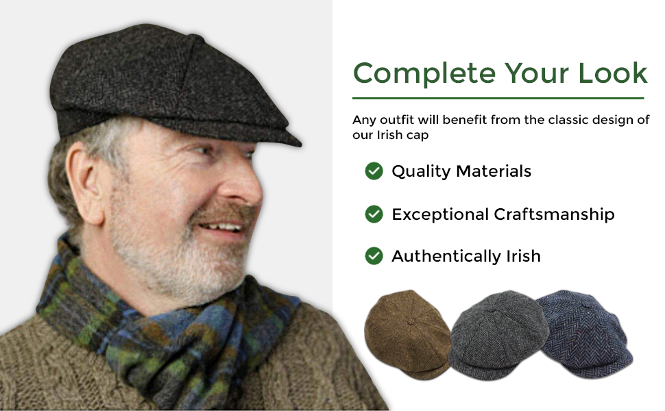 Any outfit will benefit from the classic design of our Irish cap