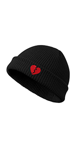 broken heart cuffed beanie