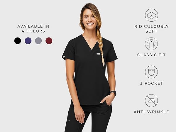 FIGS Catarina Scrub Top with classic fit, 1 pocket, ridiculously soft and anti-wrinkle