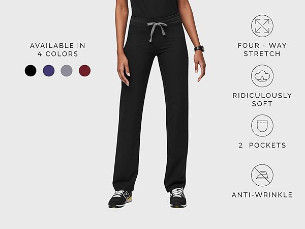 Kade Scrub Pants, 4 pockets, ridiculously soft and anti-wrinkle