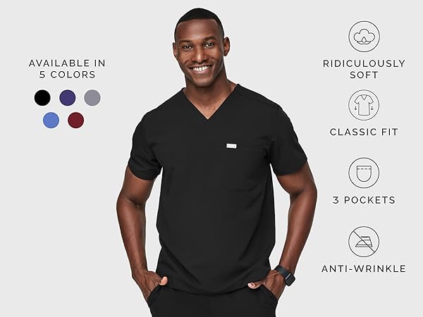 Leon core scrub top available in 5 colors