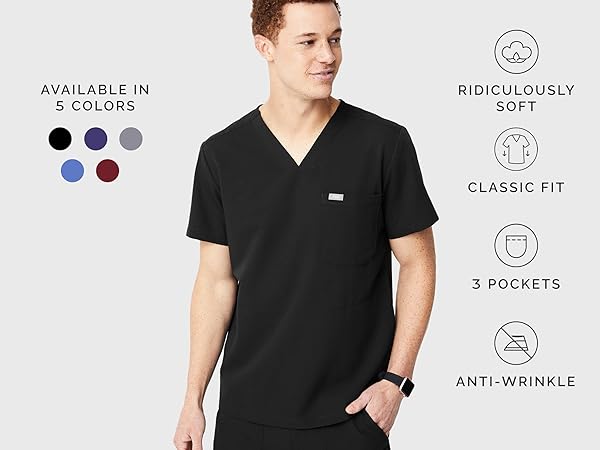 Chisec core scrub top available in 5 colors