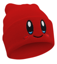 red kirby beanie Anime Beanie Pink Cute Kawaii Knit Hats Funny Beanie Hat Winter Slouchy Warm Cap