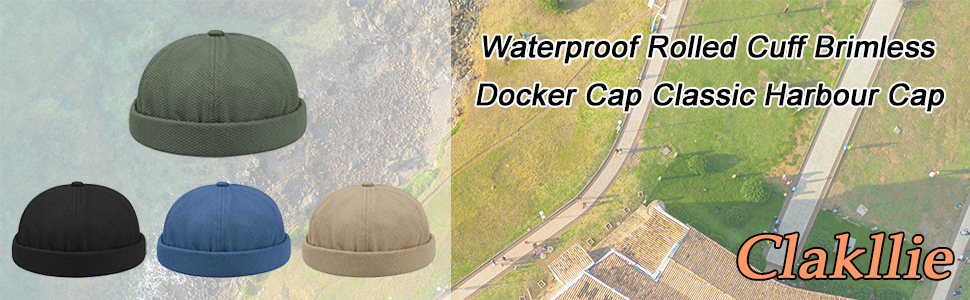 Men Hats Docker Cap Brimless Hats Beanie Rolled Cuff Sailor Cap Fisherman Docker Leon Worker Hat