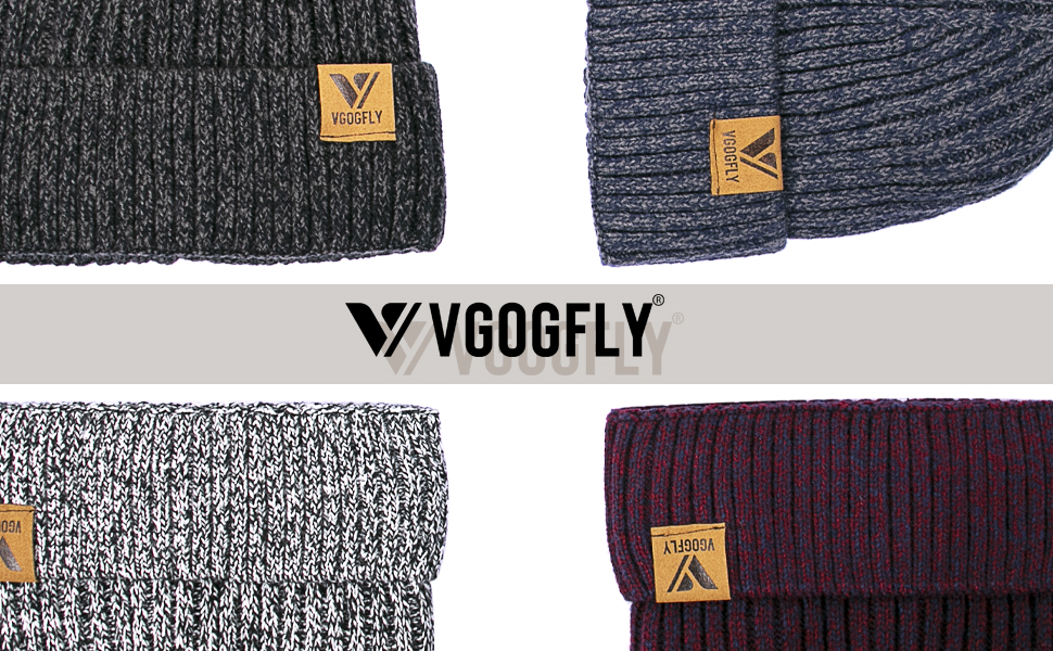 Vgogfly Slouchy Beanie for Men Winter Hats for Guys Cool Beanie Lined Knit Warm Thick Skully Binie