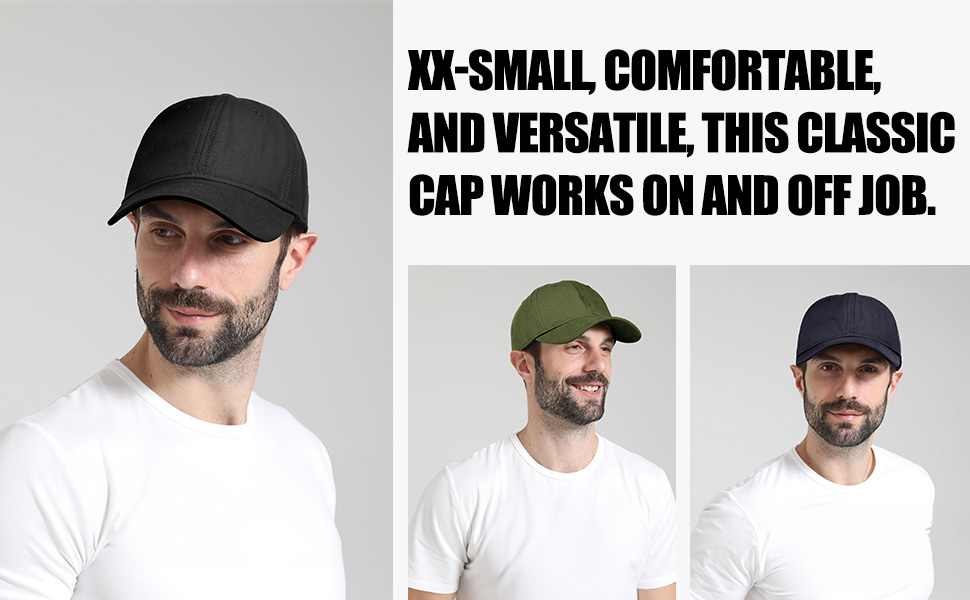 Plain Baseball Cap for Small Heads, XX-Small Adjustable Unisex Cotton Trucker Hat, Petite Dad Hat