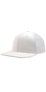 Flat Bill White Trucker Snapback Mesh Hat