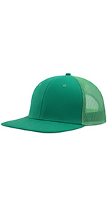 Flat Bill Kelly Green Trucker Snapback Mesh Hat