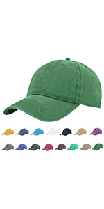 Kelly Green Washed Cotton Baseball Cap