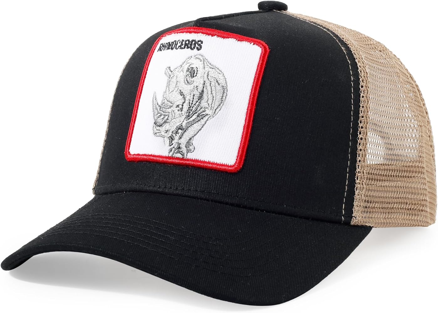 Animal-Themed Trucker Hat with Polycotton Sweatband and Embroidered Patch