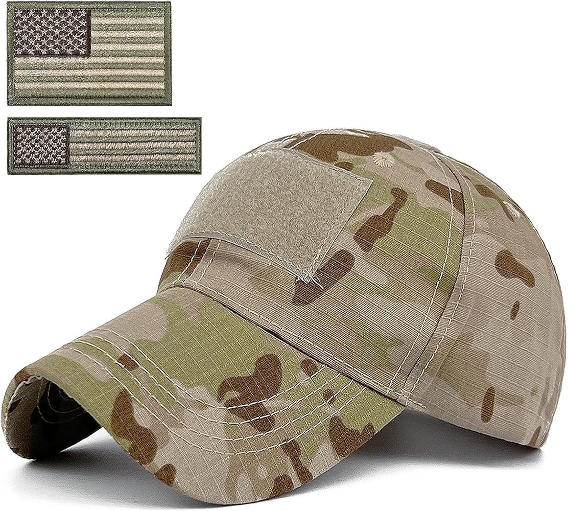 Snake Camouflage Camo Baseball Cap with American Flag USA Tactical Operator Army Military Hat for Shooting Hunting