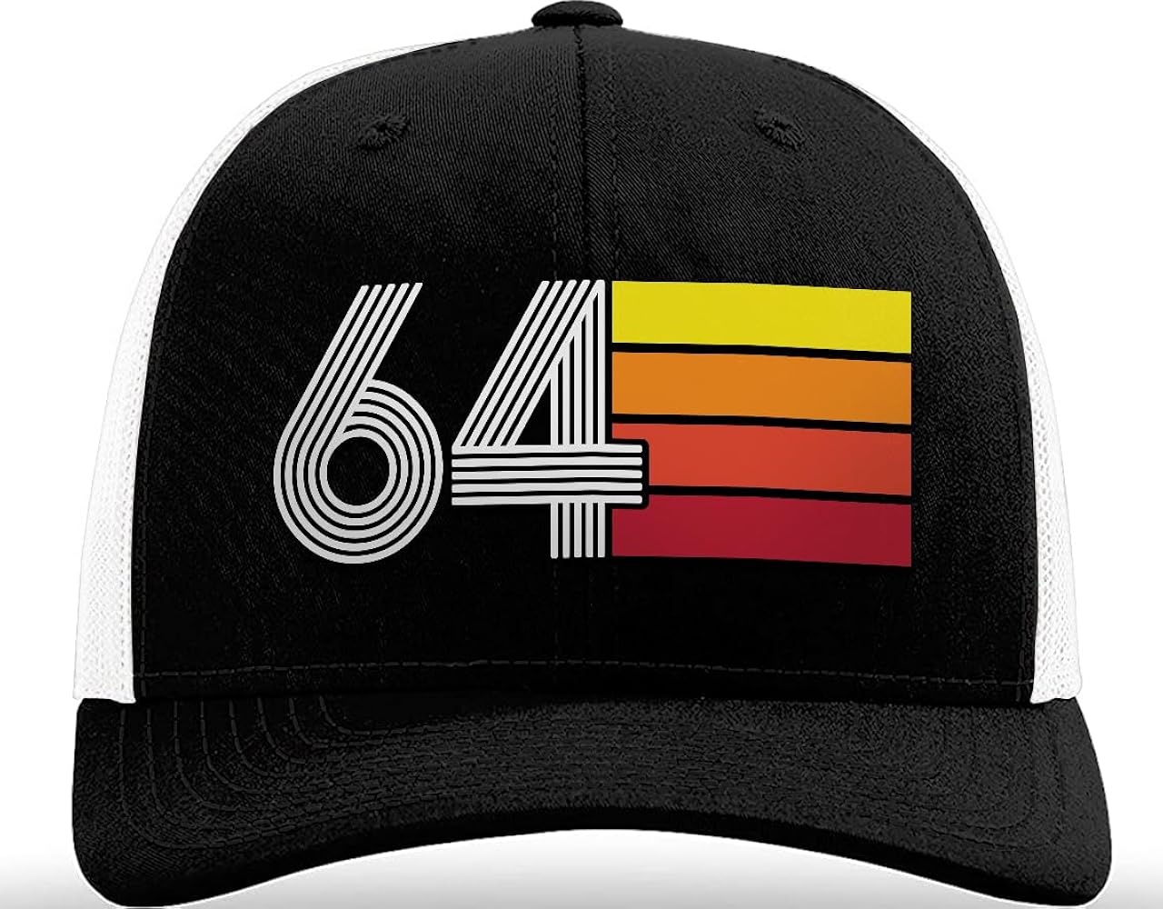 NewEleven 60th Birthday Gifts for Men Women - 1964 60th Birthday Decorations for Men Women - Turning 60-60 Year Old Gifts for Men, Women, Mom, Dad, Wife, Husband - Retro Trucker Hat