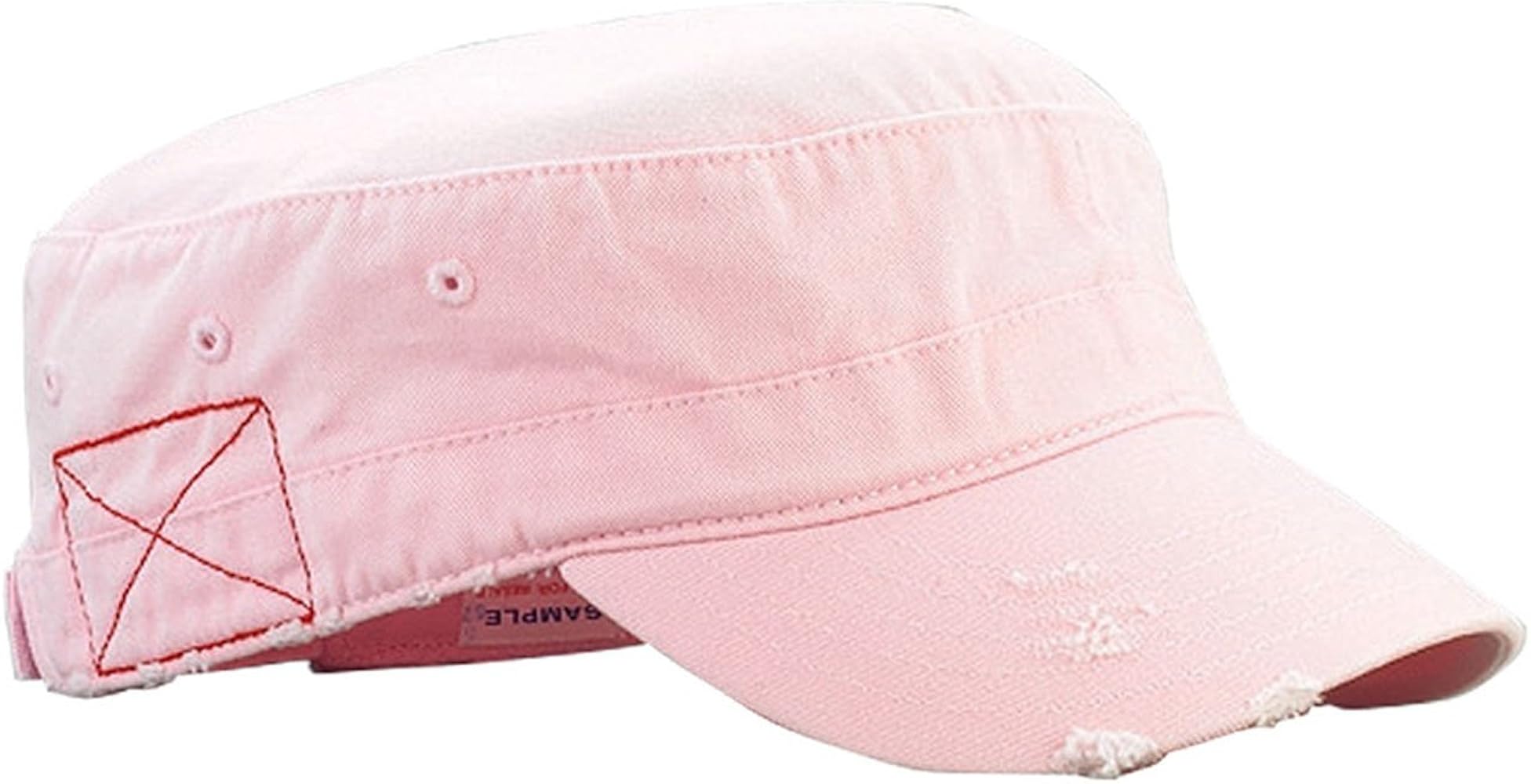 MG Mega Cap Cotton Distressed Washed Cadet Cap (Pink)