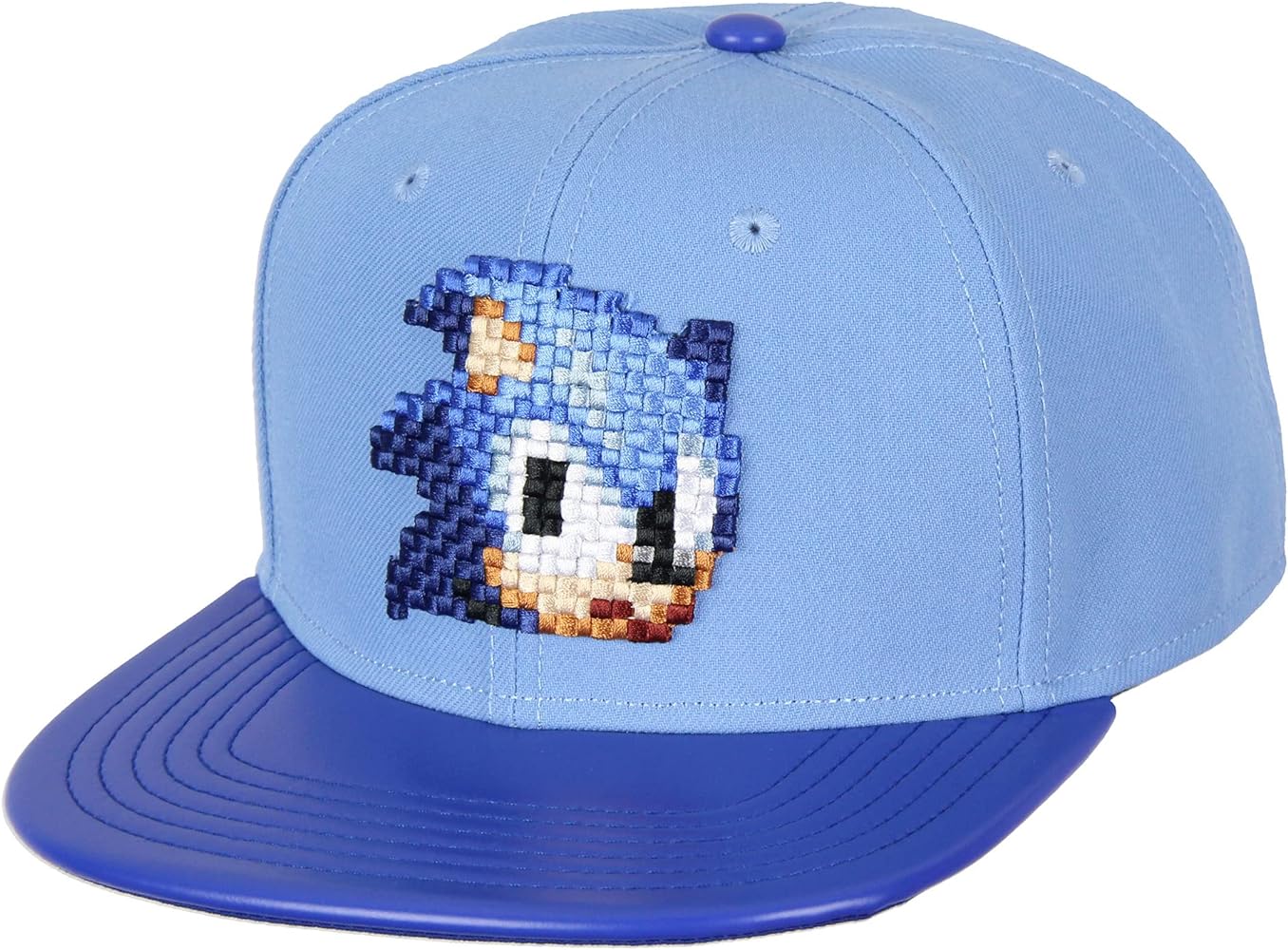 Sonic The Hedgehog Hat - Sonic Pixel Face Adjustable Snapback Hat Cap