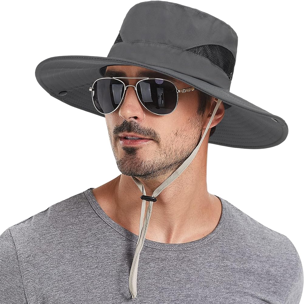 Men & Women Summer Sun Hat Beach Hat Wide Brim Outdoor Sun Protection Hat Packable Mesh Bucket Cap Safari Fishing Hat