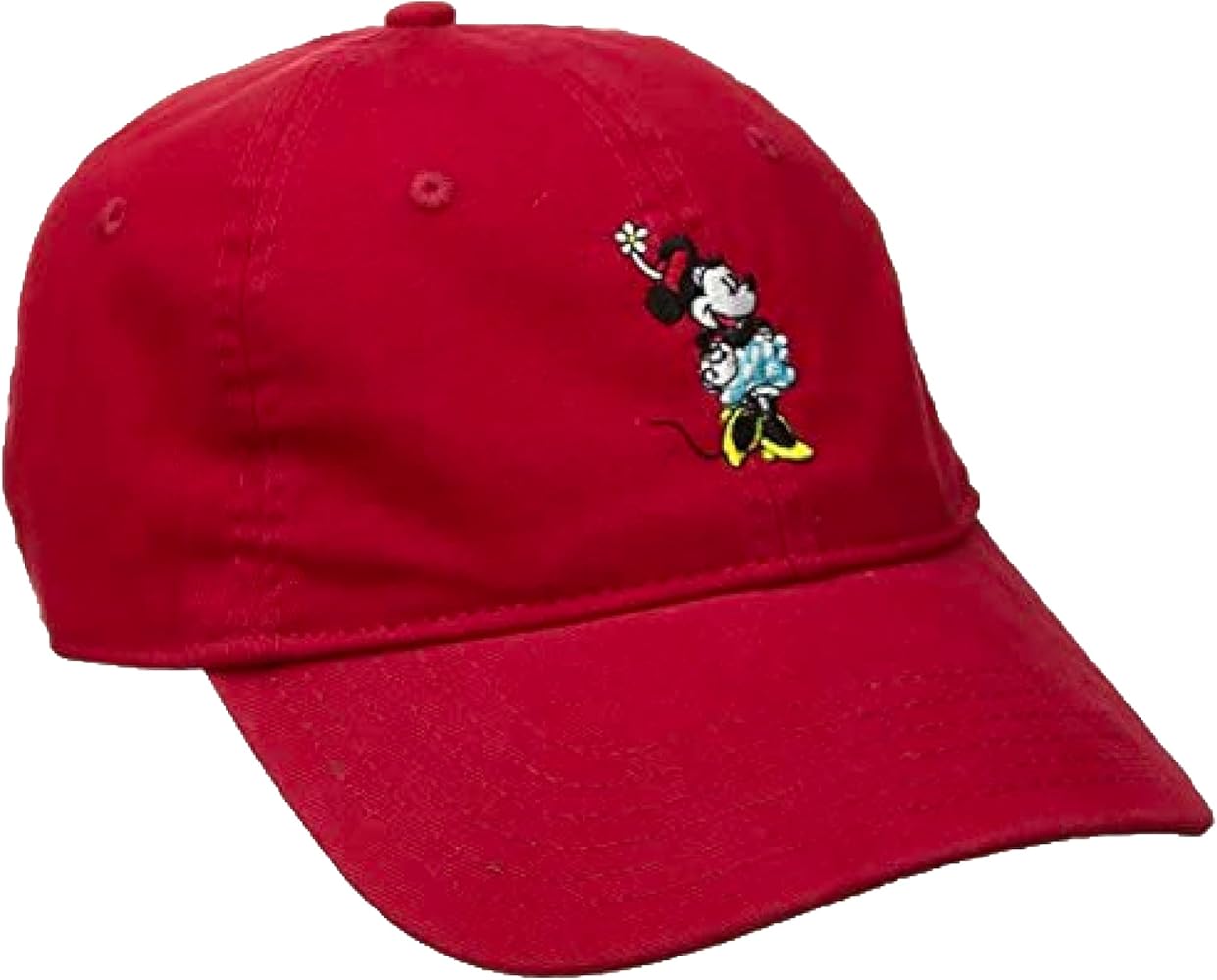 Disney Minnie Mouse Dad Hat, Cotton Adjustable Baseball Cap with Curved Brim