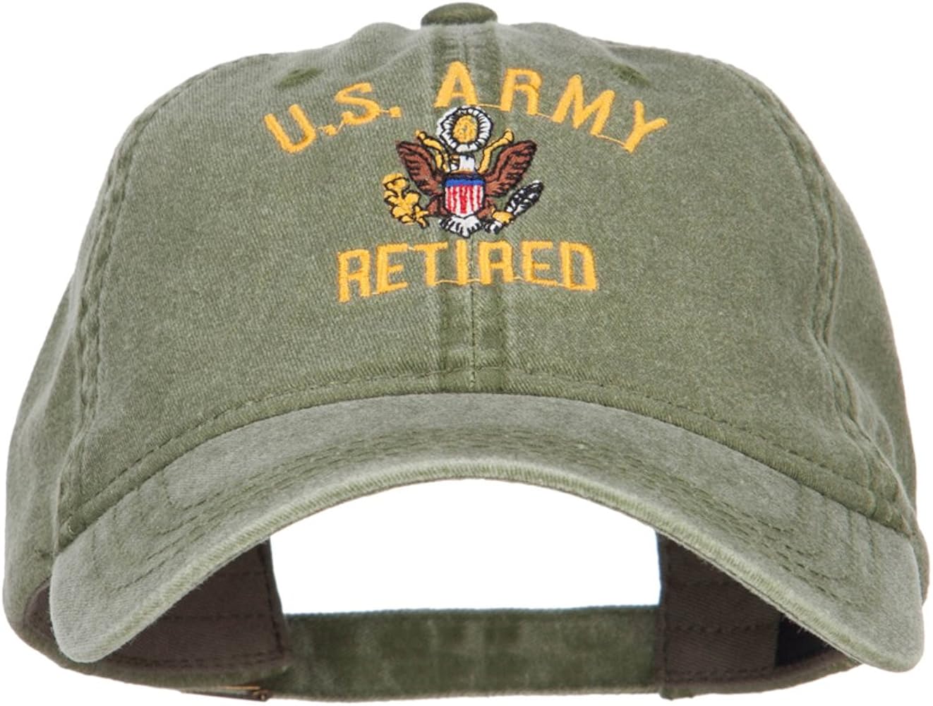 e4Hats.com US Army Retired Military Embroidered Washed Cap