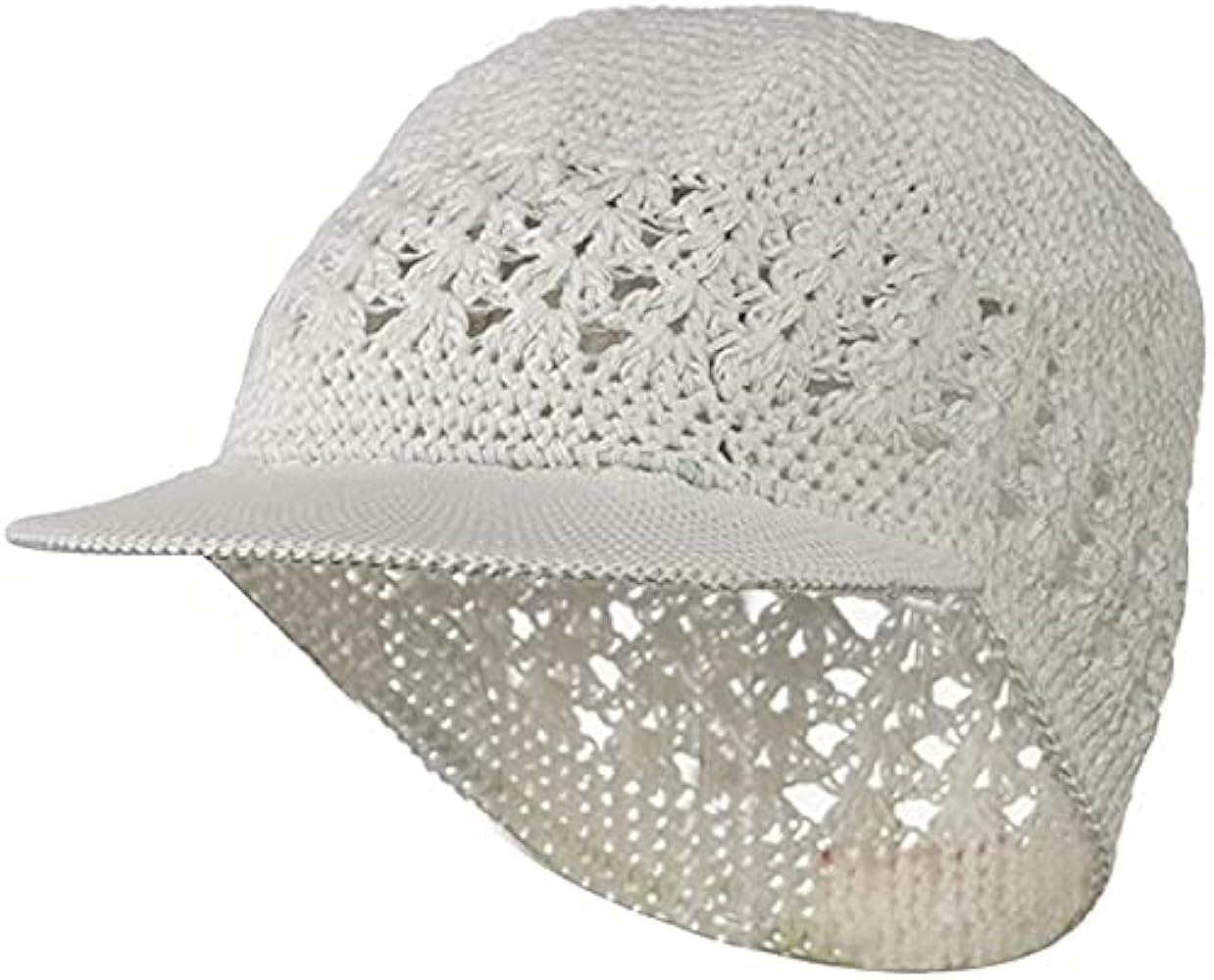 Visor Brim Knit Kufi Hat - Koopy Cap - Crochet Beanie with Brim