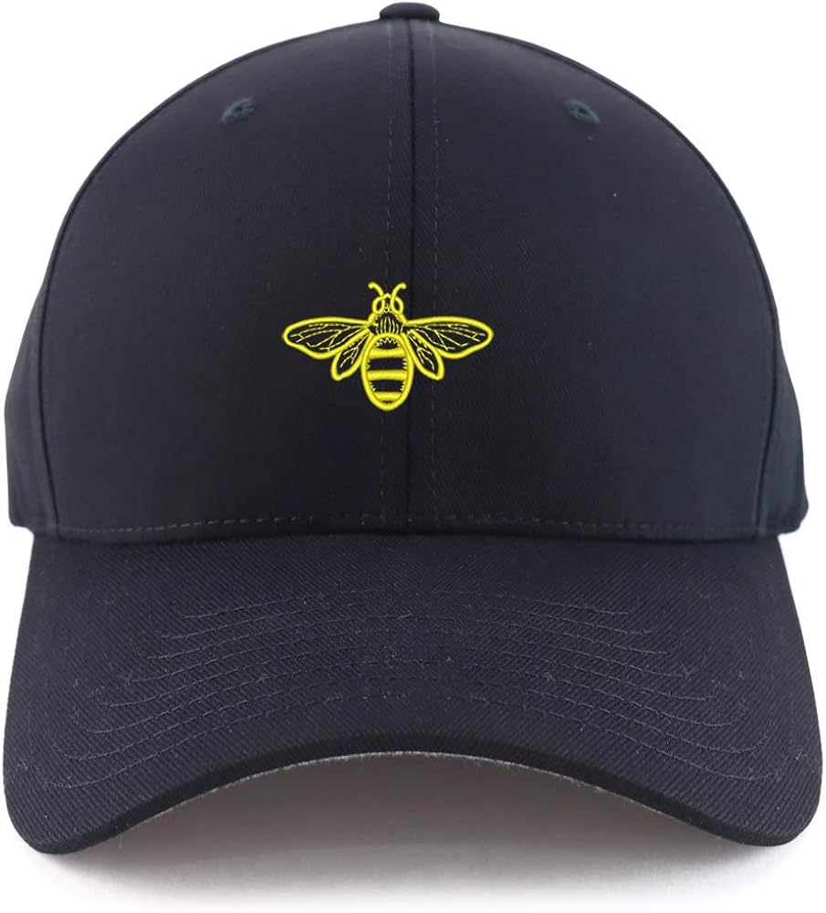 Trendy Apparel Shop Bee Embroidered Stretch Fitted Baseball Cap