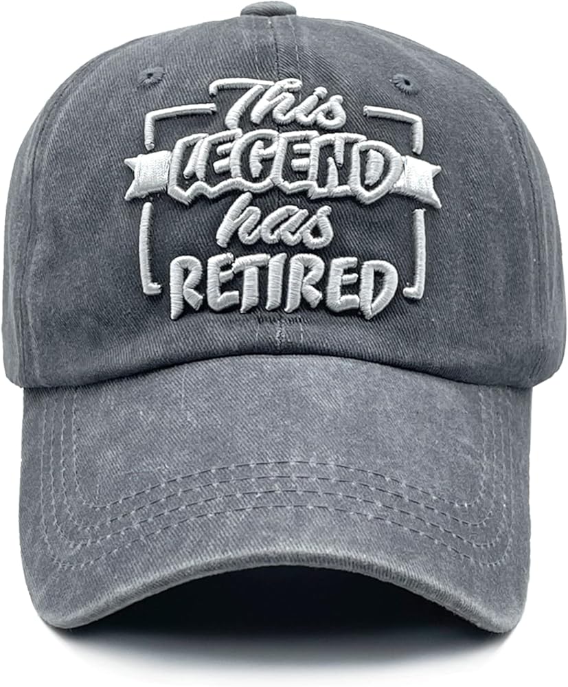 NVJUI JUFOPL Retired Hat, Retirement Gifts for Men Women, Washed Embroidered Vintage Baseball Cap