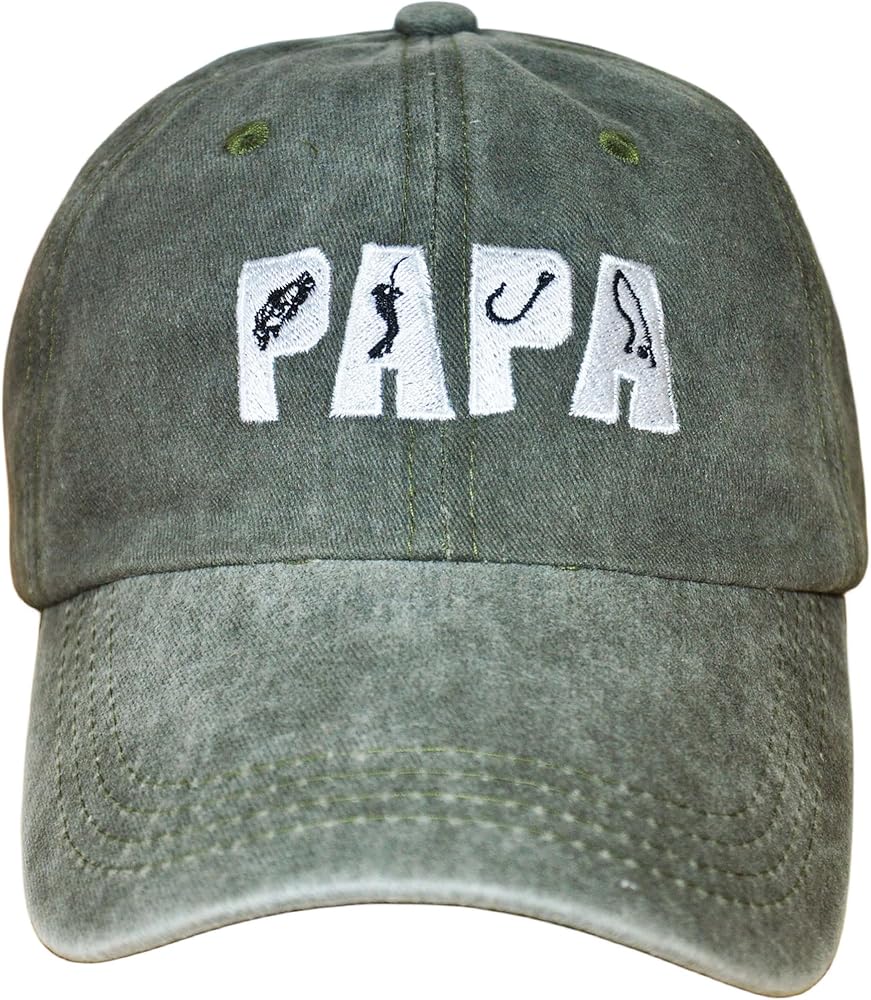 Fishing Hat for Men Funny Adjustable Dad Hats for Men Embroidered Dad Distressed Baseball Cap Present-for-Father’S-Day